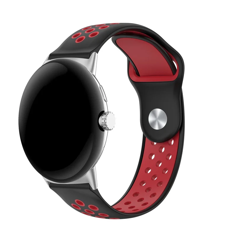 Google Pixel Watch 5 - 41mm Sportarmband (Schwarz/Rot)