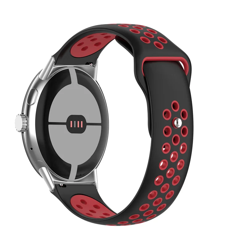 Google Pixel Watch 5 - 41mm Sportarmband (Schwarz/Rot)