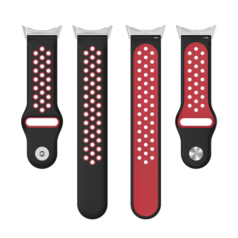 Google Pixel Watch 5 - 41mm Sportarmband (Schwarz/Rot)