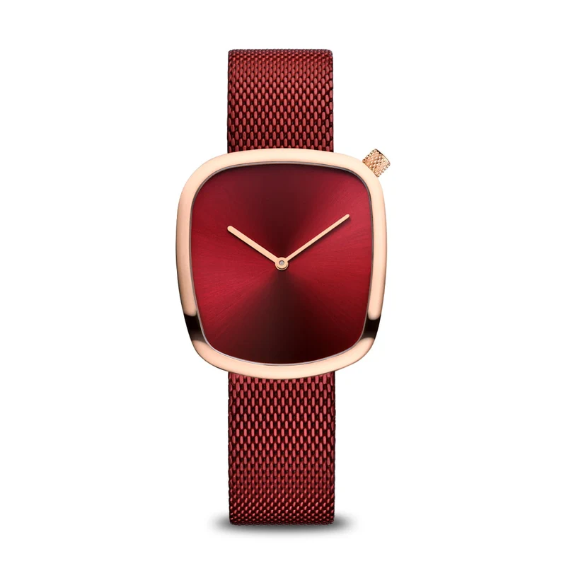 Bering Pebble 18034-363 Damen Armbanduhr Roségold • Saphirglas • Milanaise-Armband