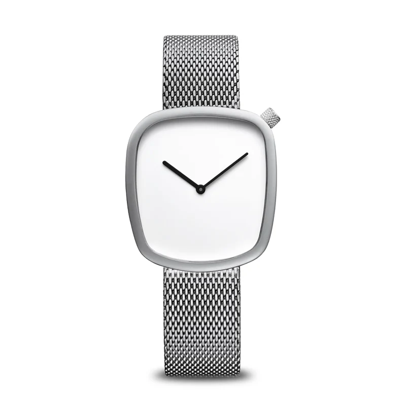 Bering Pebble 18034-004 Damenuhr Silber • Saphirglas • Skandinavisches Design