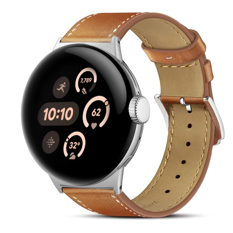 Google Pixel Watch 5 - 45mm Modernes Lederarmband (Braun)