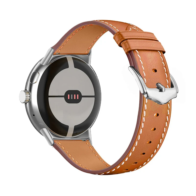 Google Pixel Watch 5 - 45mm Modernes Lederarmband (Braun)