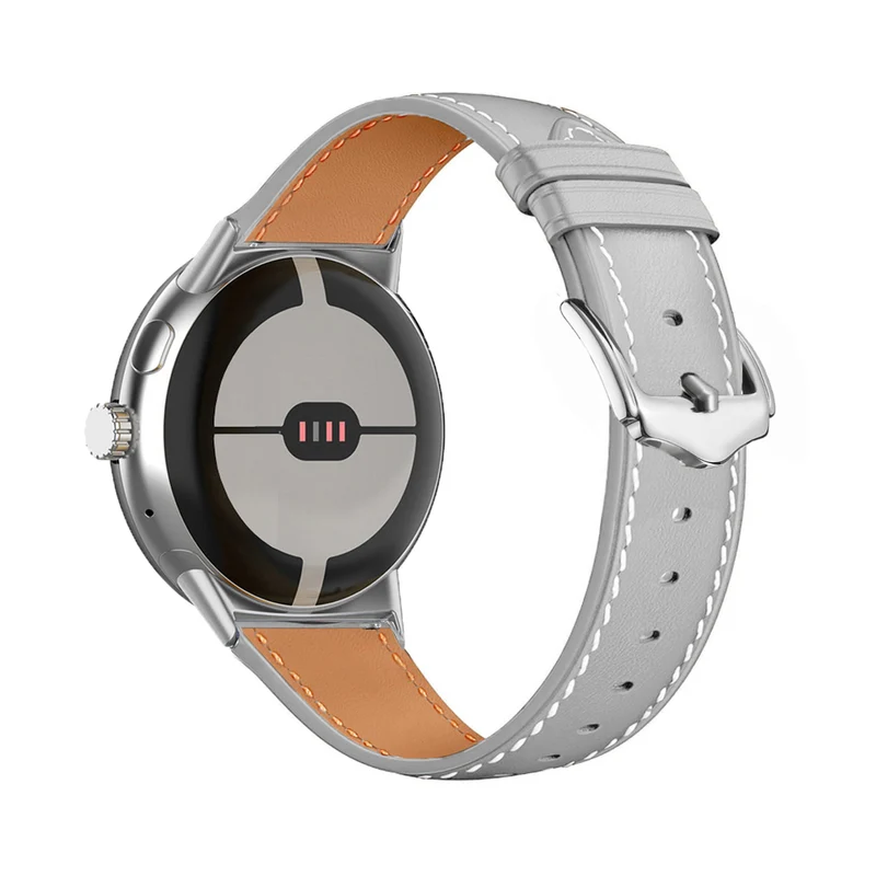 Google Pixel Watch 5 - 45mm Modernes Lederarmband (Grau)