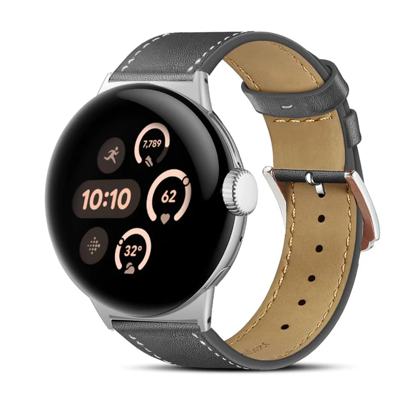 Google Pixel Watch 5 - 45mm Modernes Lederarmband (Schwarz)