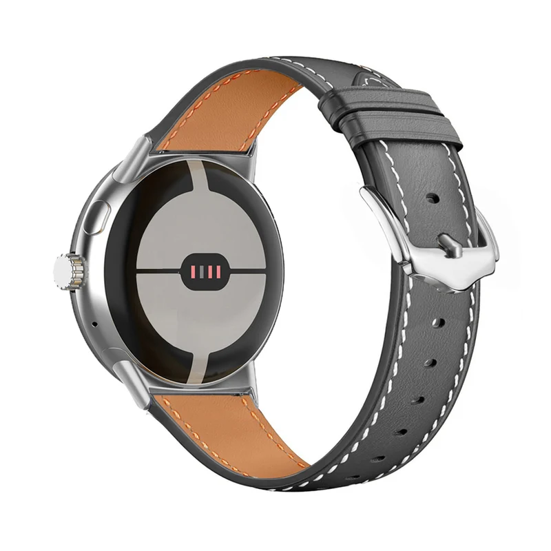 Google Pixel Watch 5 - 45mm Modernes Lederarmband (Schwarz)