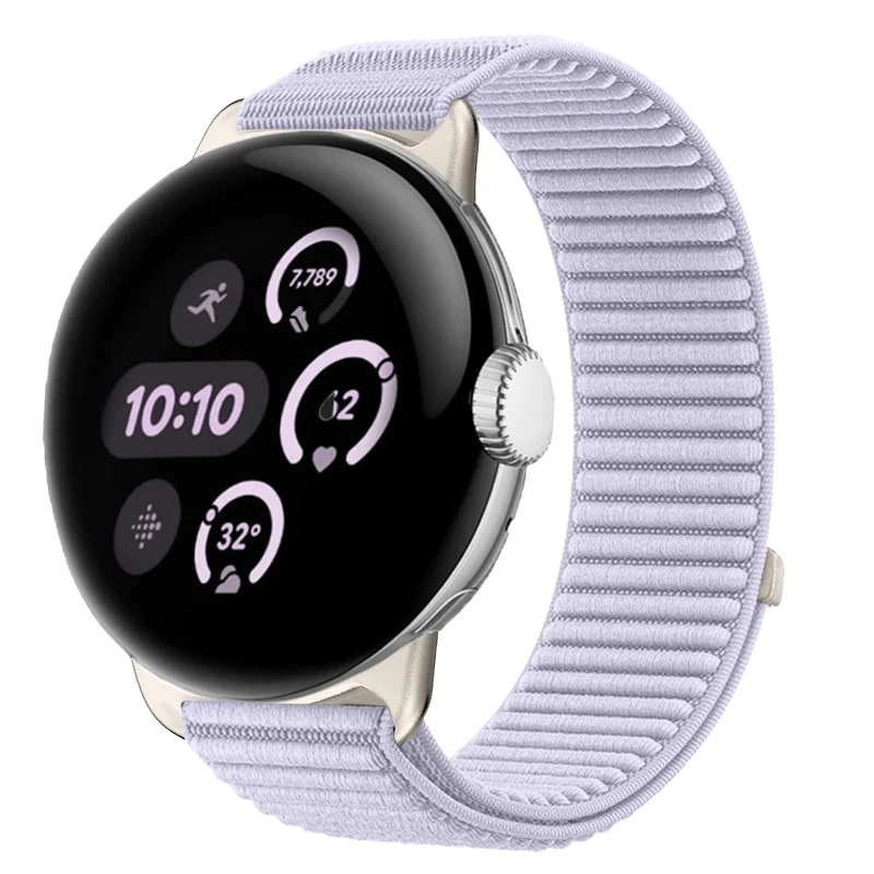 Google Pixel Watch 5 - 41mm Wave Nylonarmband (Hell Lila)