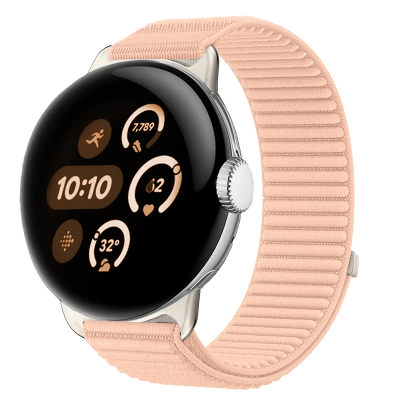 Google Pixel Watch 5 - 41mm Wave Nylonarmband (Rosa)