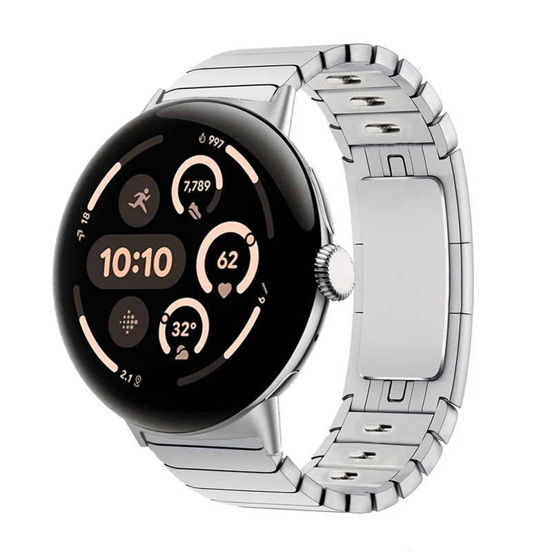 Google Pixel Watch 5 - 45mm Premium Metall-Gliederarmband (Silber)