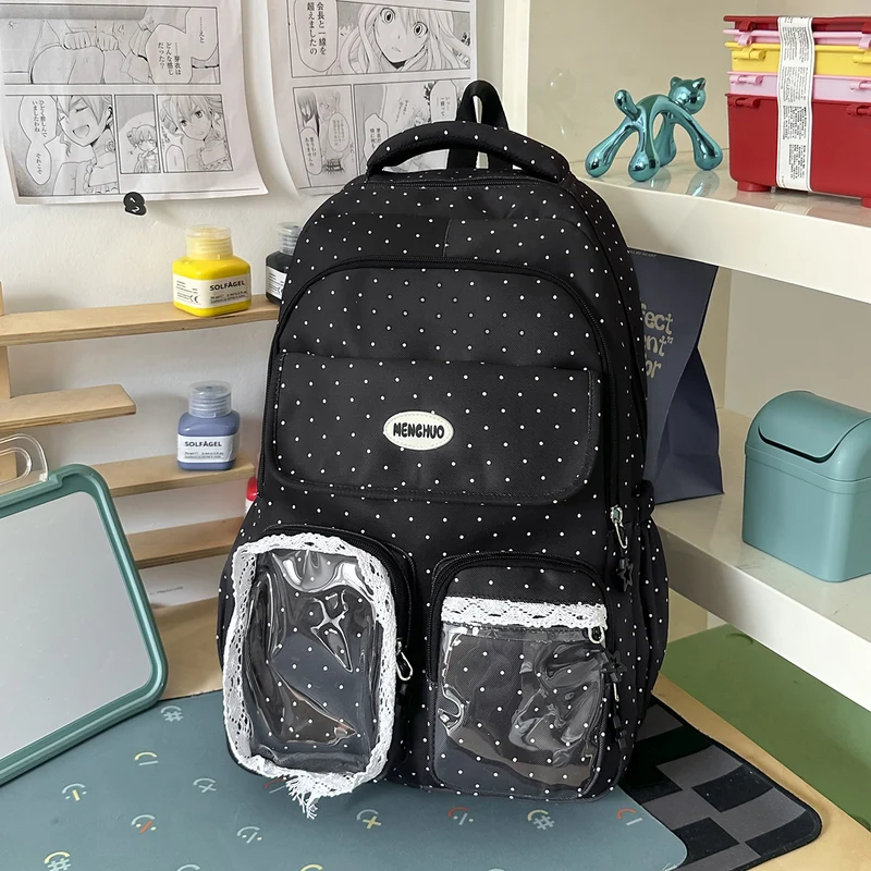 Niedlicher dekorativer gepunkteter Schulrucksack Karnz