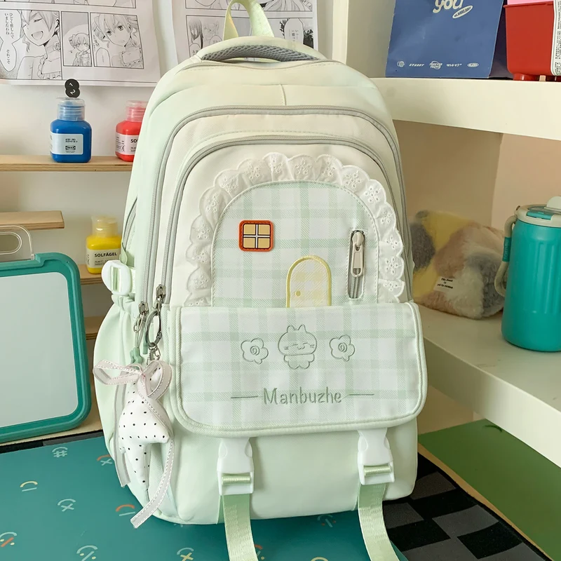 Hübscher dekorativer karierten Schulrucksack Karnz
