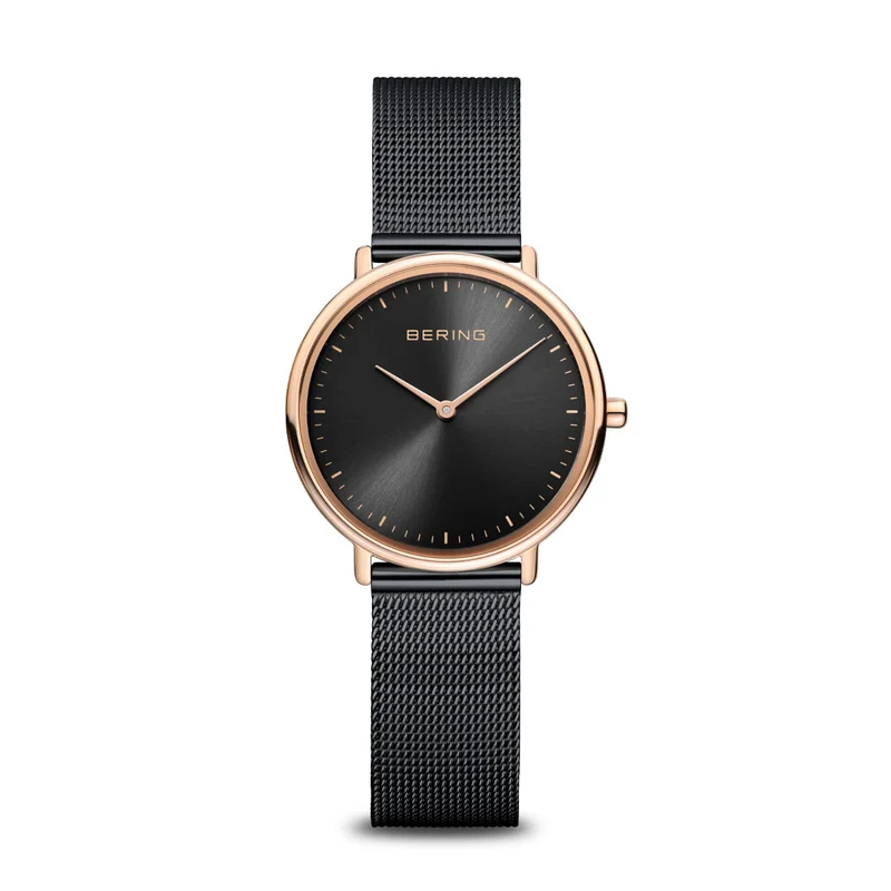 Bering Ultra Slim 15729-166 Damenuhr Roségold • Saphirglas • Milanaise-Armband