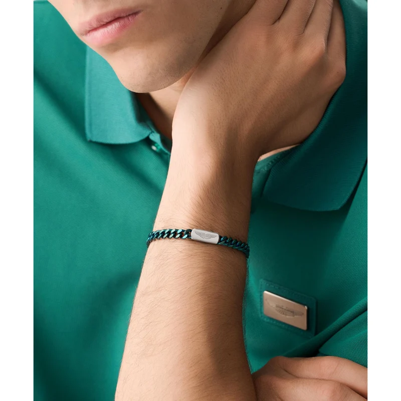 Aston Martin Armband Herren AML ICON Edelstahl Grün MJIUF5BL5