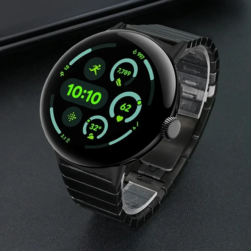 Google Pixel Watch 5 - 45mm Premium Metall-Gliederarmband (Schwarz)