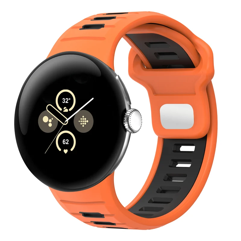 Google Pixel Watch 5 - 45mm Duo Sportarmband (Orange/Schwarz)