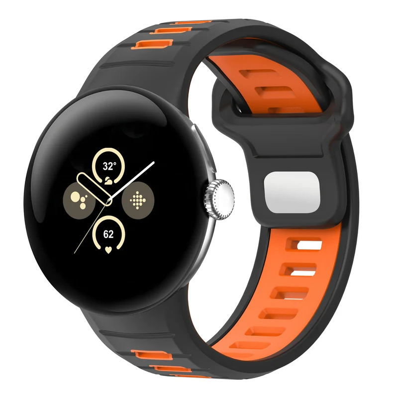 Google Pixel Watch 5 - 45mm Duo Sportarmband (Schwarz/Orange)