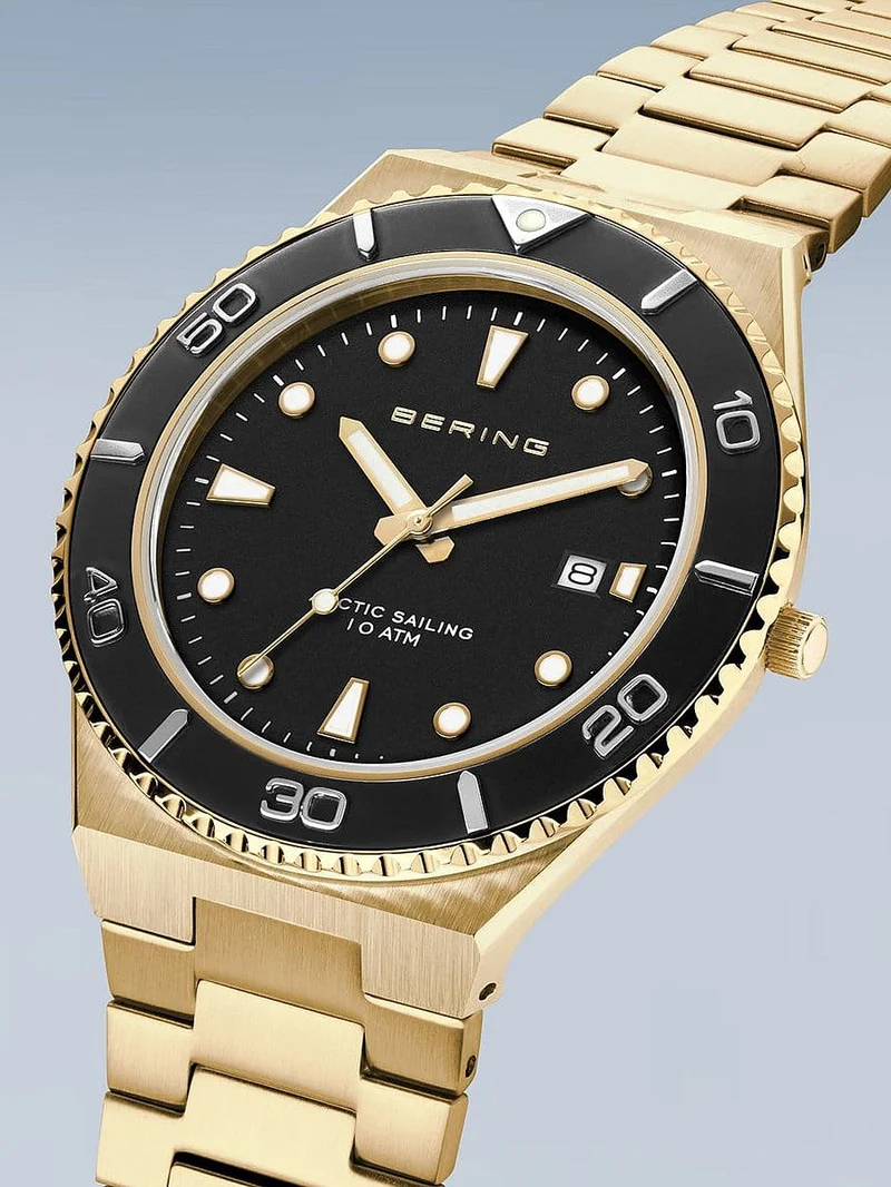 Bering Classic Sport 18940-732 Herrenuhr Goldfarben • Saphirglas • Datumsanzeige