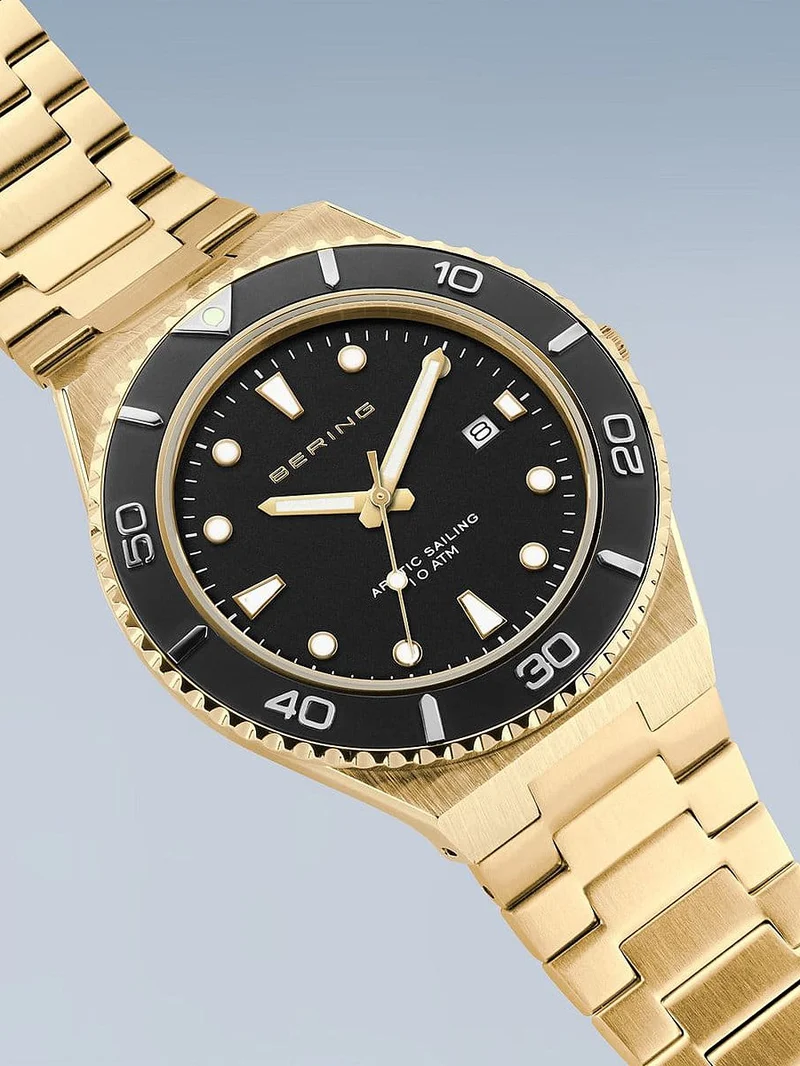 Bering Classic Sport 18940-732 Herrenuhr Goldfarben • Saphirglas • Datumsanzeige