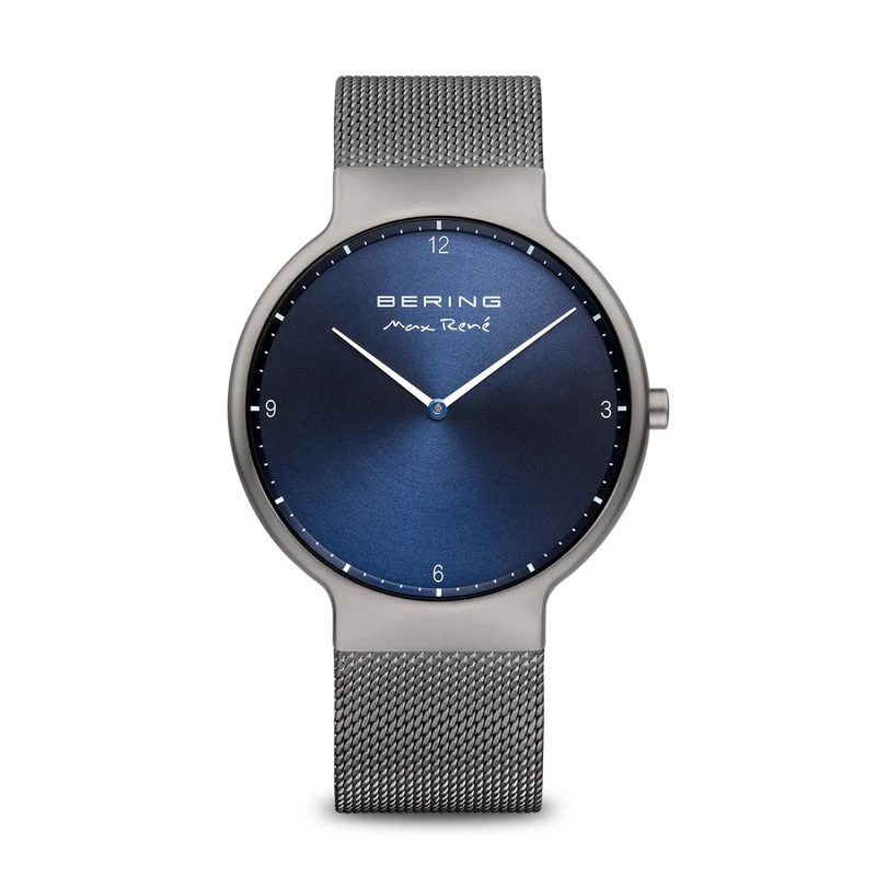 Bering Max René 15540-077 Herrenuhr Grau • Saphirglas • Schnellwechsel-Milanaise