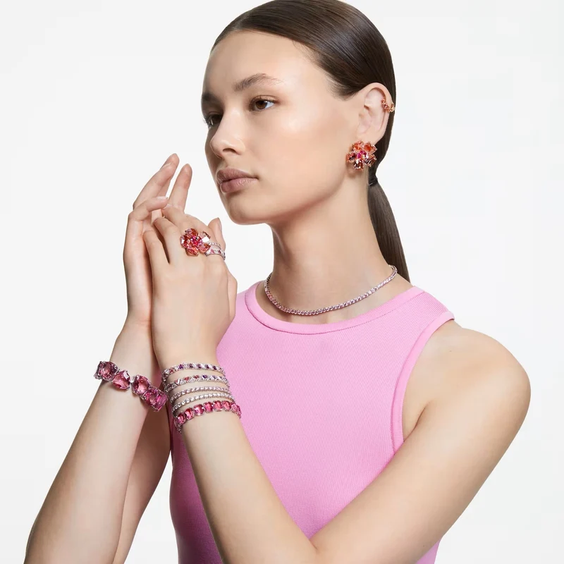 Swarovski Damen Tennis Armband Trilliant-Schliff Rosa MATRIX 5614928