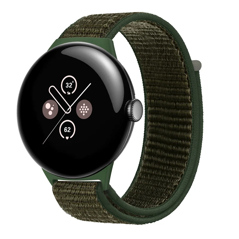 Google Pixel Watch 5 - 45mm Nylonarmband (Armeegrün)