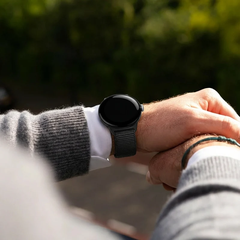 Google Pixel Watch 5 - 45mm Nylonarmband (Schwarz)