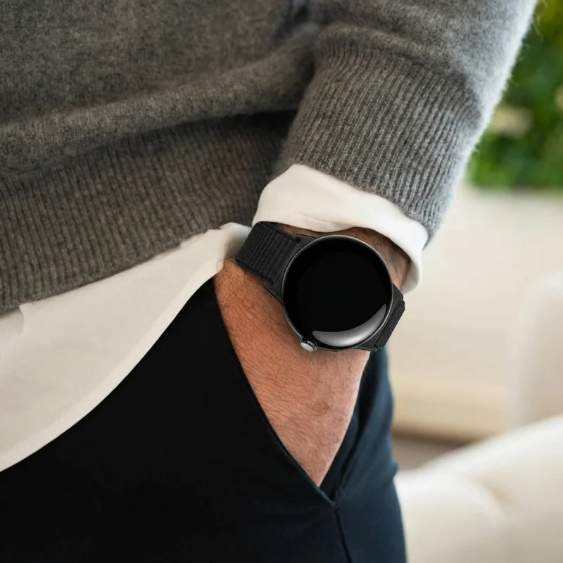 Google Pixel Watch 5 - 45mm Nylonarmband (Schwarz)