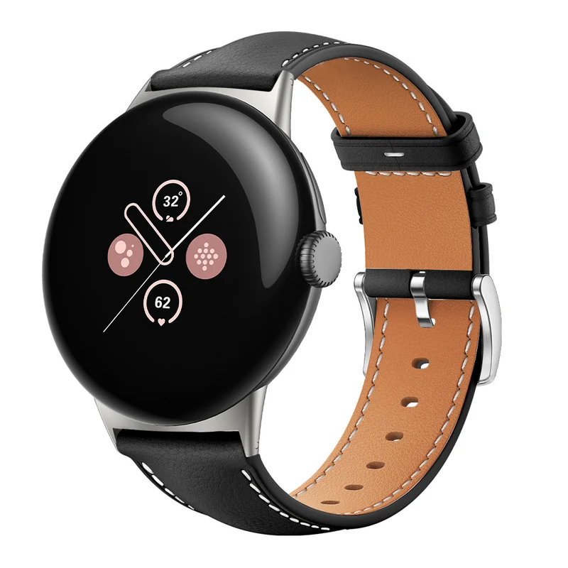 Google Pixel Watch 5 - 45mm Lederarmband (Schwarz)