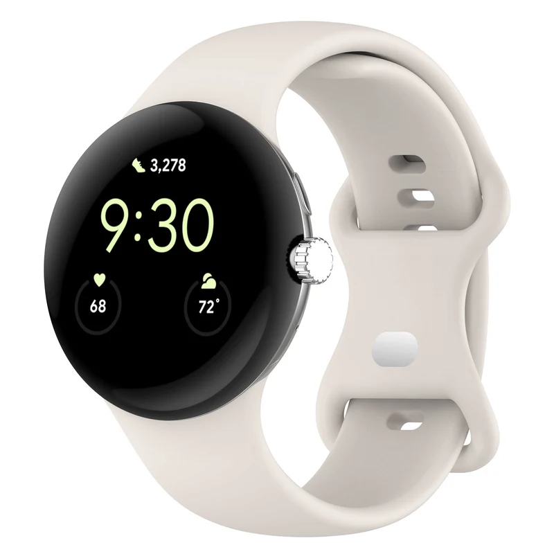 Google Pixel Watch 5 - 45mm Classic Silikonarmband (Weiß)