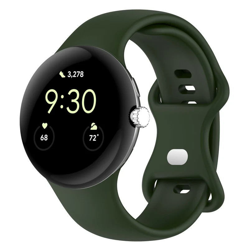 Google Pixel Watch 5 - 45mm Classic Silikonarmband (Grün)