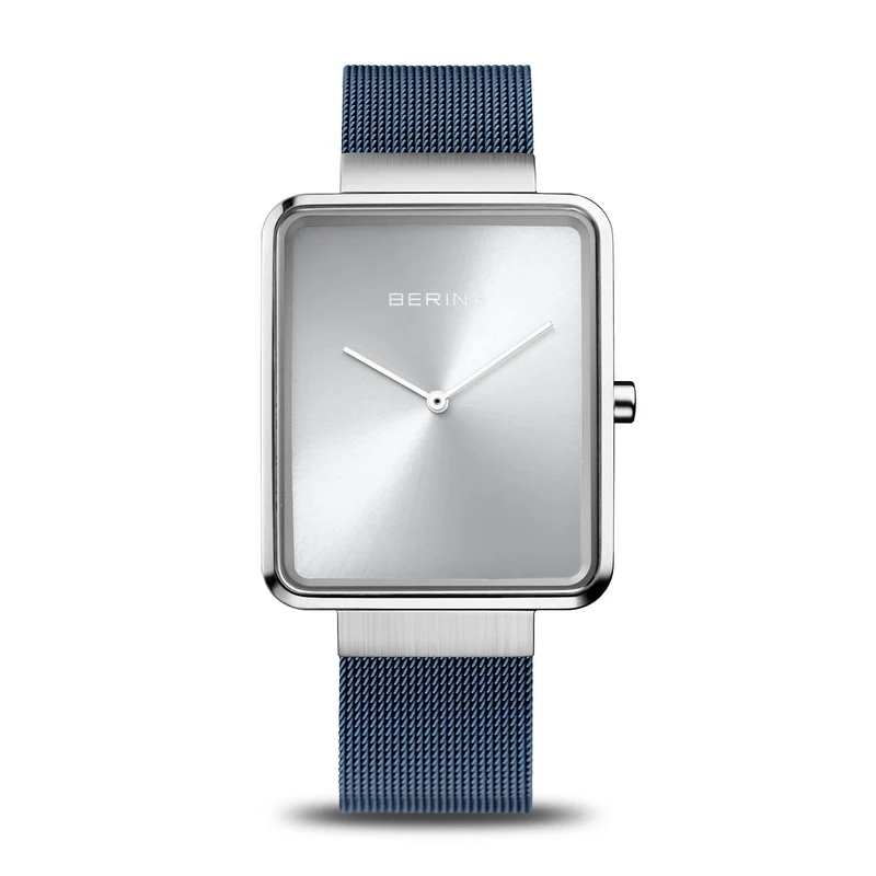 Bering Classic 14533-300 Herrenuhr Silber • Saphirglas • Marineblaues Milanaise-Band