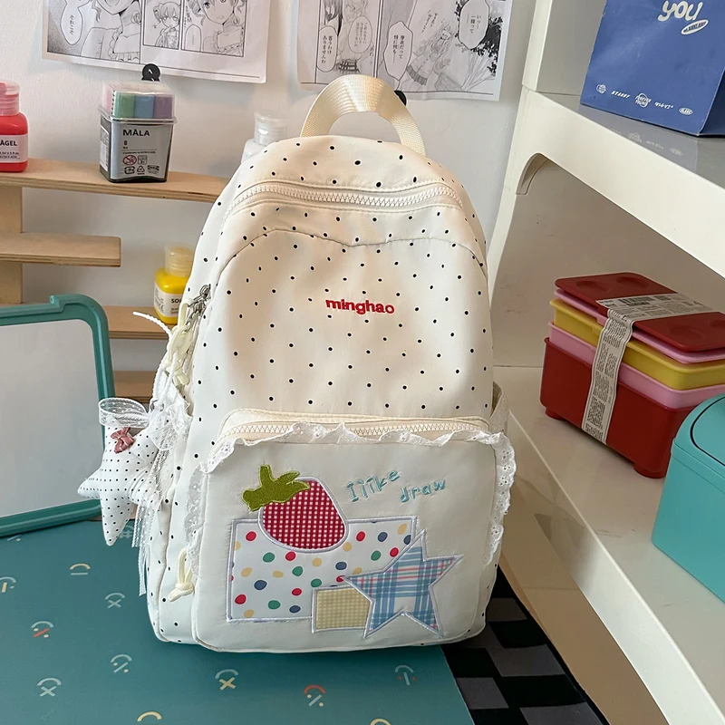 Dekorativer Pünktchen-Print Rucksack Karnz