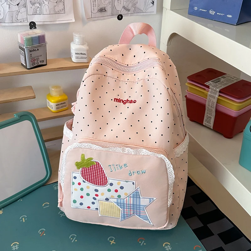 Dekorativer Pünktchen-Print Rucksack Karnz