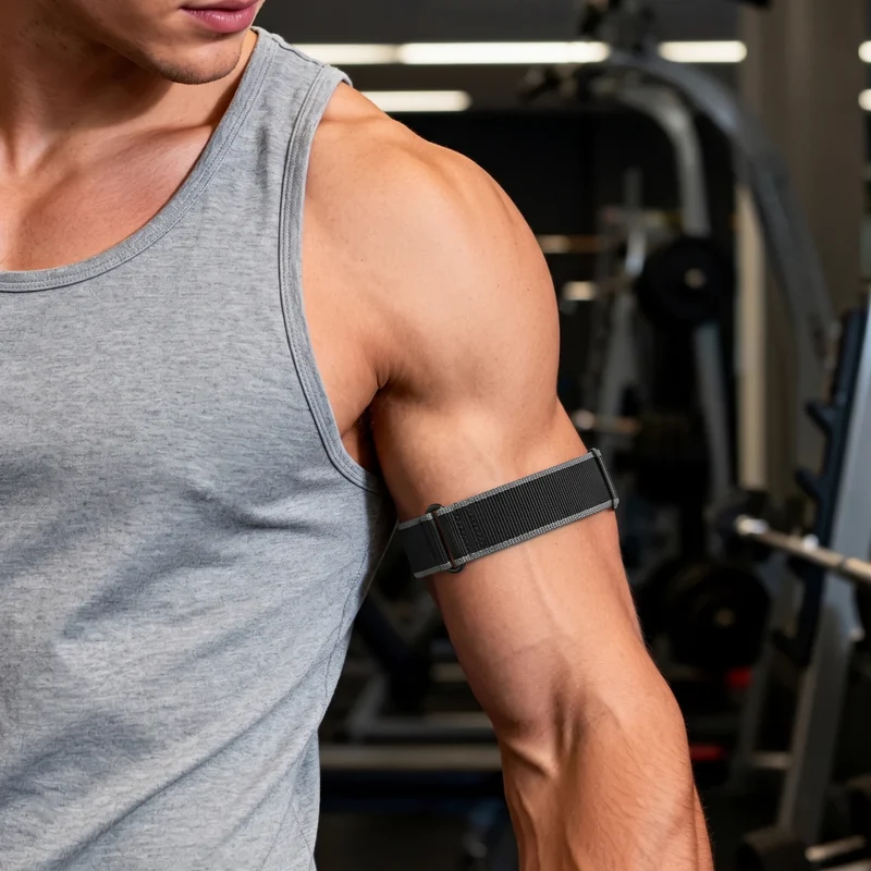 Bandz Garmin Cirqa Nylon Band für Biceps (Anthrazit)