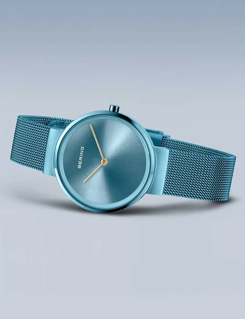 Bering Classic 14531-388 Damen Armbanduhr Blau • Saphirglas entspiegelt • Milanaise-Armband