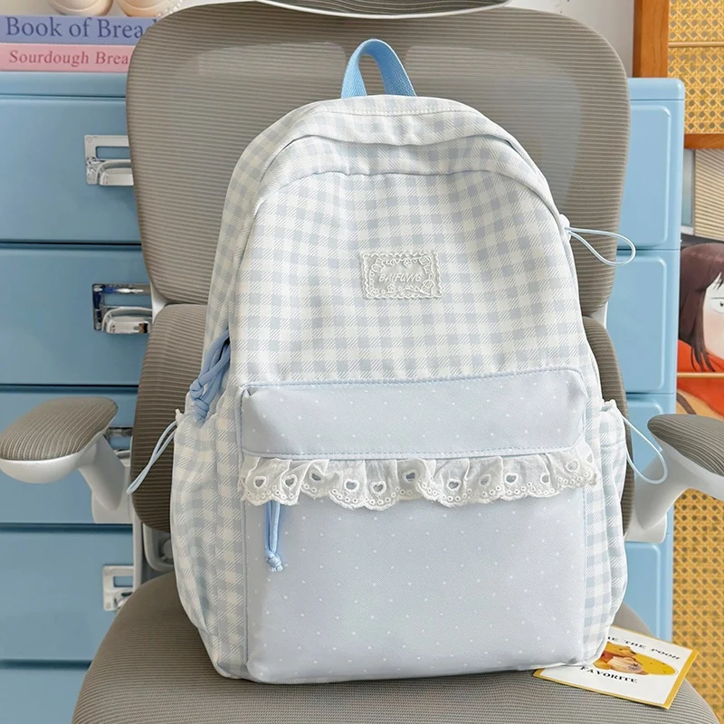 Niedlicher karierten Muster Rucksack Karnz