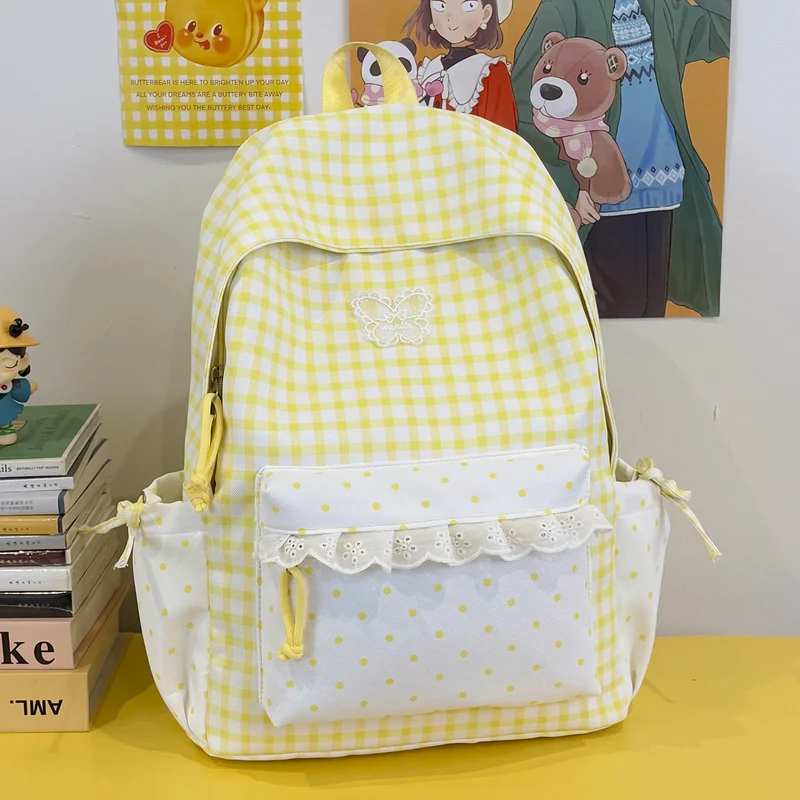 Spaß Gingham-Muster Rucksack Karnz