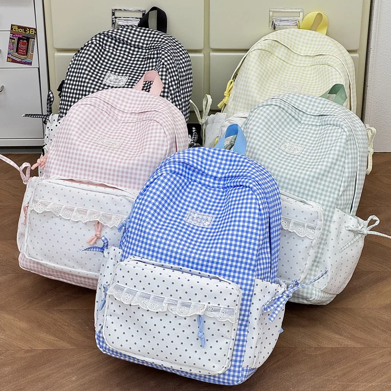 Niedlicher karierten Muster Rucksack Karnz