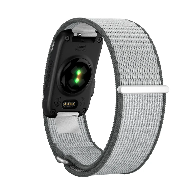Bandz Garmin Cirqa Nylon Band für Biceps (Grau/Weiß)