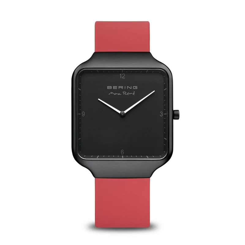 Bering Max René 15836-523 Herrenuhr Schwarz • Saphirglas • Wechselbares Silikon-Armband