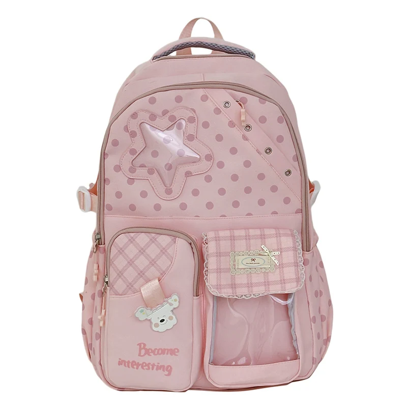 Niedlicher gepunkteter Charakter-Rucksack Karnz