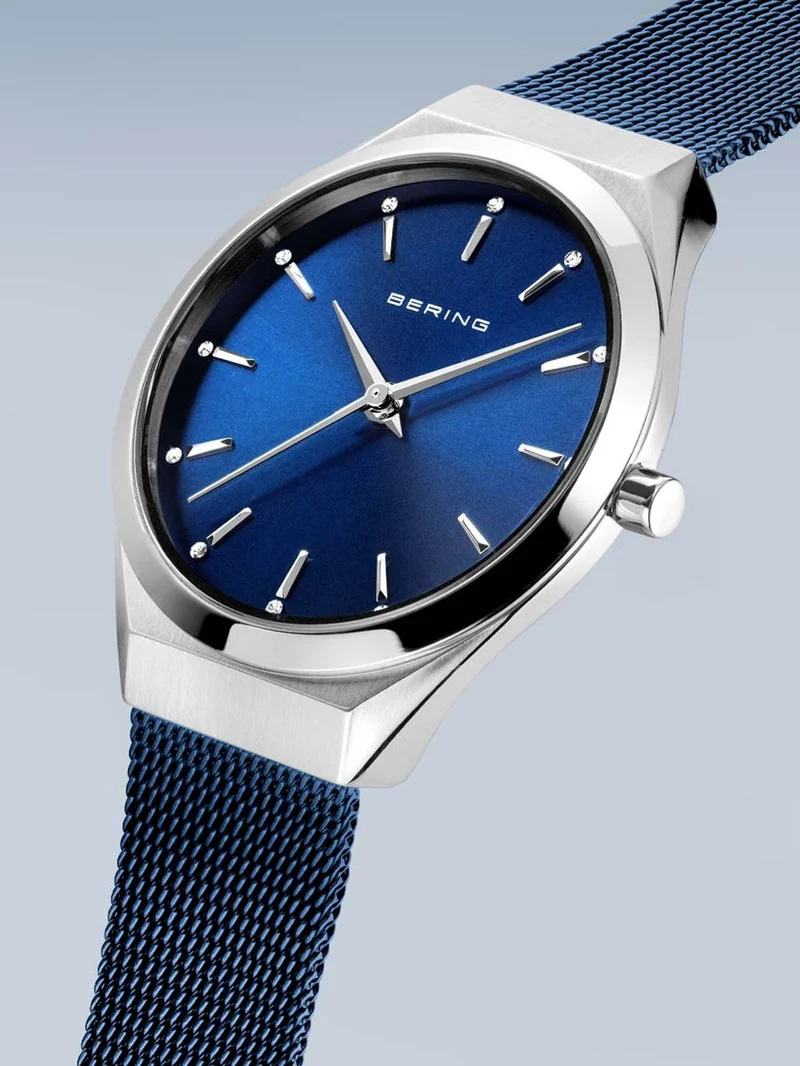 Bering Ultra Slim 18729-307 Damen Armbanduhr Blau • Saphirglas • Milanaise-Armband