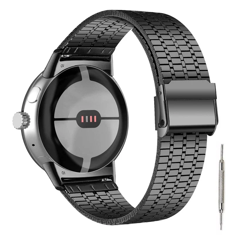 Google Pixel Watch 5 - 41mm Feines Stahlarmband (Schwarz)