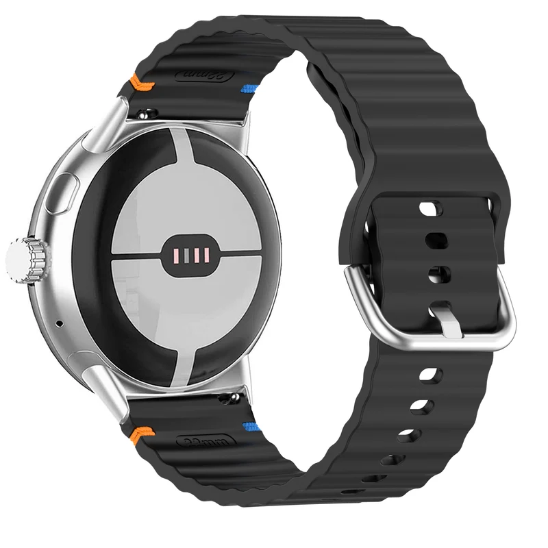 Google Pixel Watch 5 - 45mm Wave Silikonarmband (Schwarz)