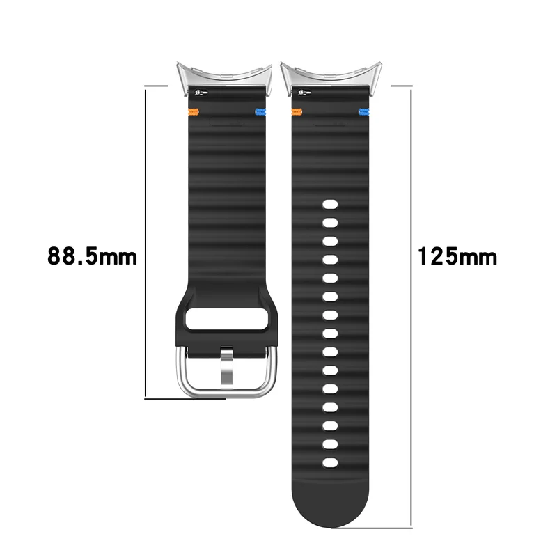 Google Pixel Watch 5 - 45mm Wave Silikonarmband (Schwarz)