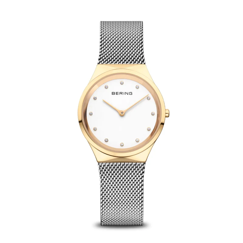 Bering Classic 12131-010 Damenuhr Goldfarben • Saphirglas • Milanese-Armband