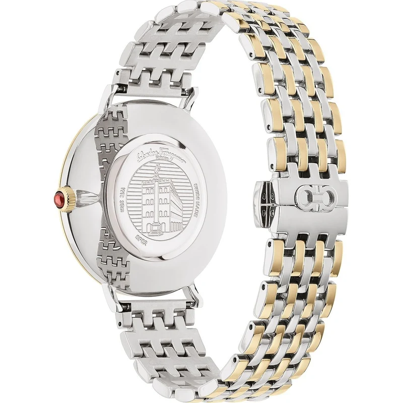 Salvatore Ferragamo Damenuhr Minuetto Quarz Bicolor Grün 36 mm SF8200920