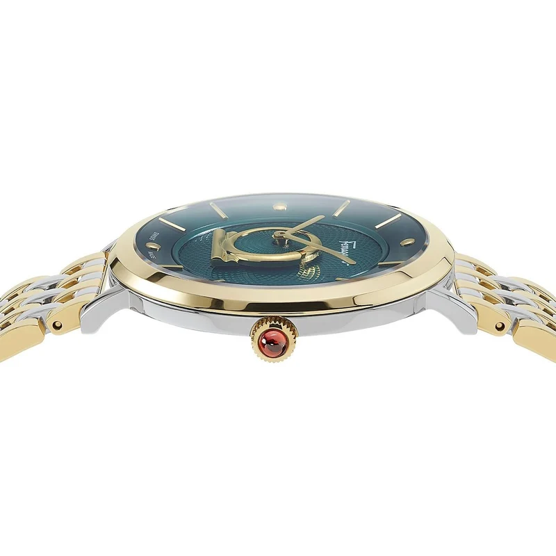 Salvatore Ferragamo Damenuhr Minuetto Quarz Bicolor Grün 36 mm SF8200920