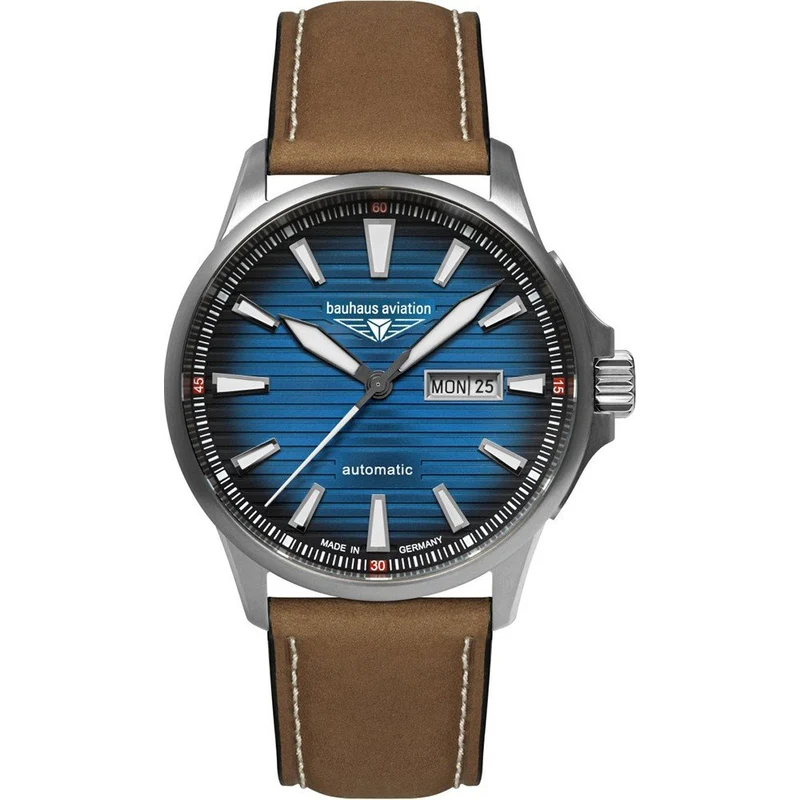 Bauhaus Aviation 2862-3 Herren Armbanduhr Blau • Titan-Automatikwerk • Saphirglas