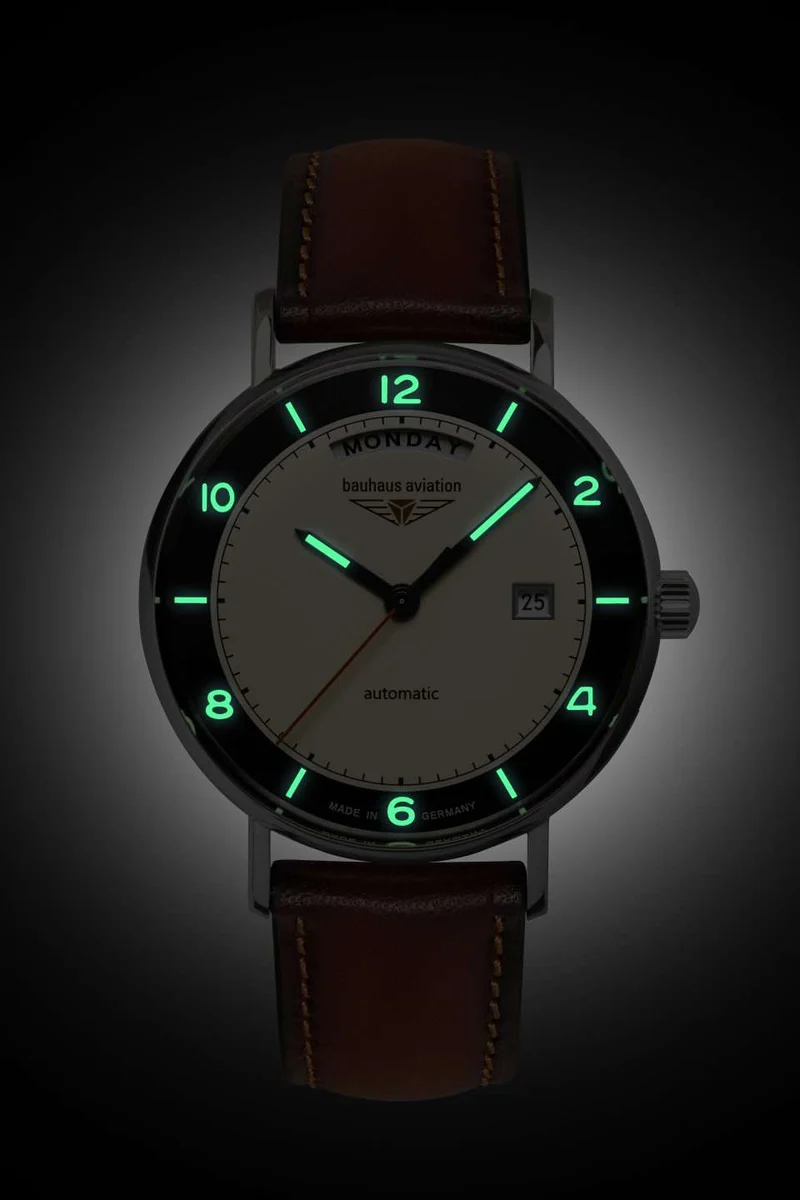 Bauhaus Aviation 2462-2 Herren Armbanduhr • Automatikwerk Miyota 8285 • Vintage Pilot Design